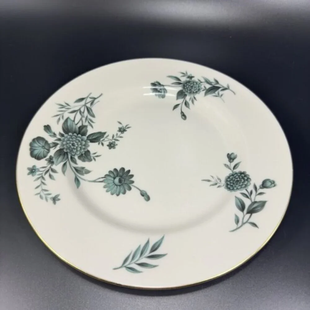 Pickard Fine Porcelain Diana Dish Plate 8in Plates‎ Dishes USA Green Ivory Set2